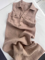 Casual Sleeveless 100% Linen Dress