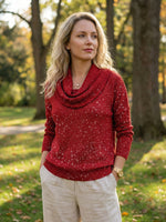 Women's Elegant Solid Color Loose Shiny Sweater