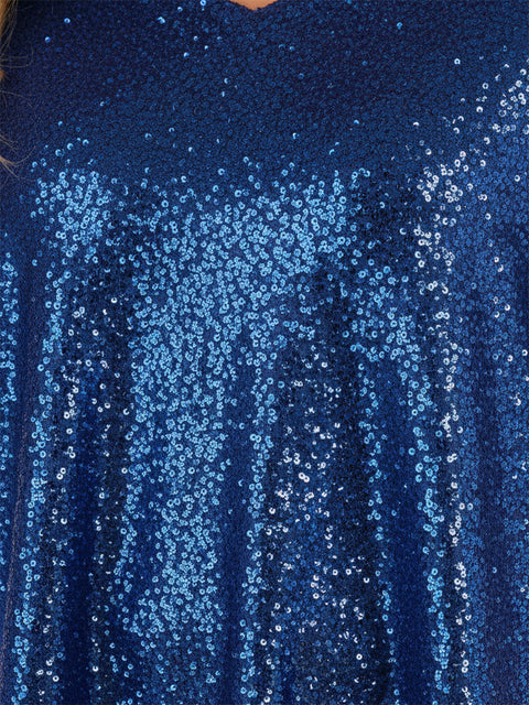 Women's Sparkly Christmas V-neck Top