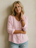 Women’s Lightweight Linen Blend V-Neck Shirt