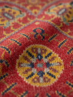 Women's Retro Ethnic Totem Art Print Casual Knitted Pocket Hooded Tunic Top