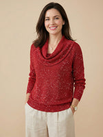 Women's Elegant Solid Color Loose Shiny Sweater